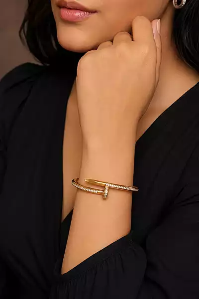 Crystal Nail Bracelet Kada