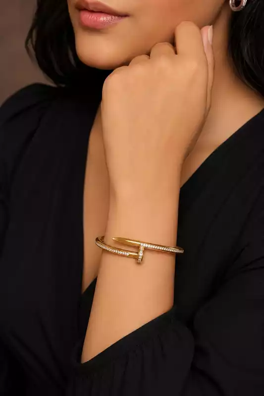 Crystal Nail Bracelet Kada