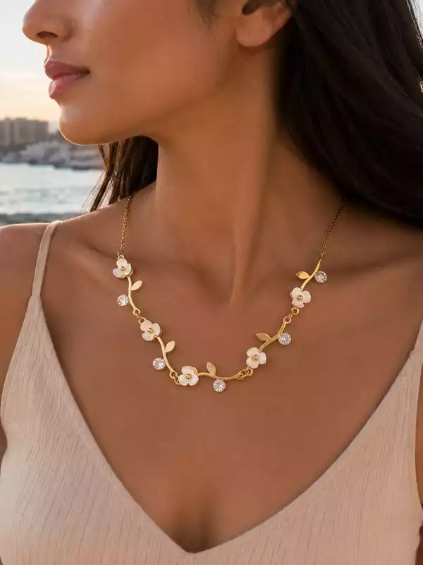 Blossom Vine Anti-Tarnish Floral Necklace