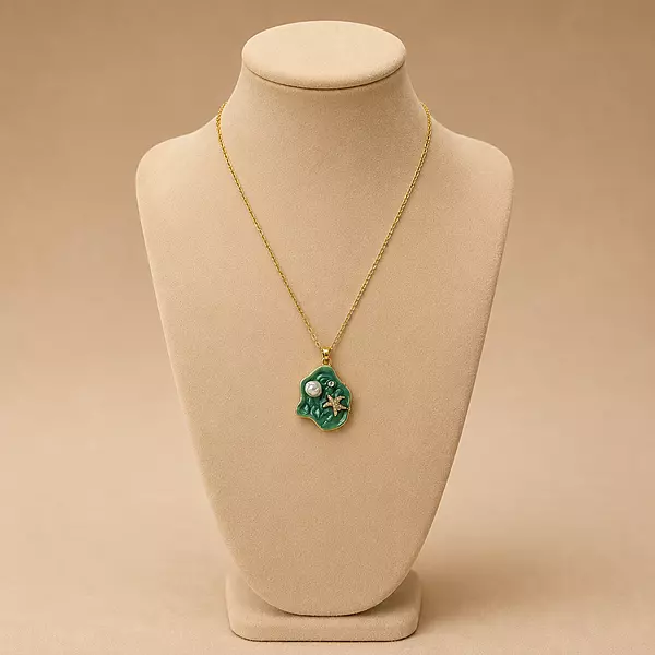 Ocean Pearl Starfish Pendant Necklace