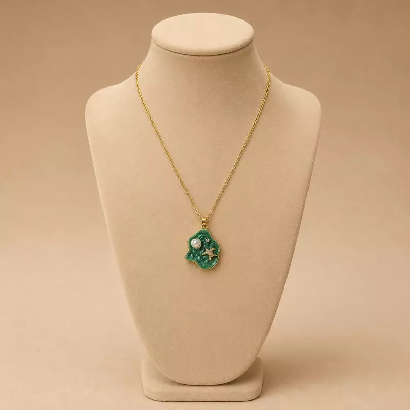 Ocean Pearl Starfish Pendant Necklace