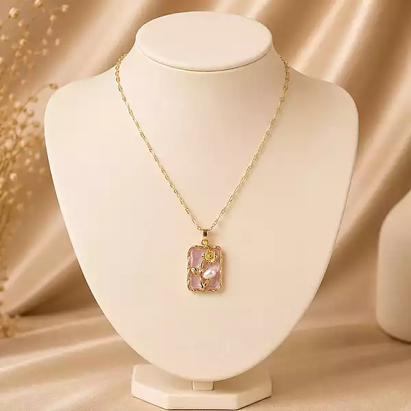 Blush Floral Pendant Necklace
