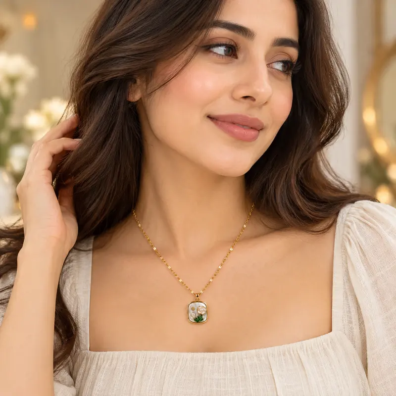 Pearl Blossom Floral Pendant Necklace