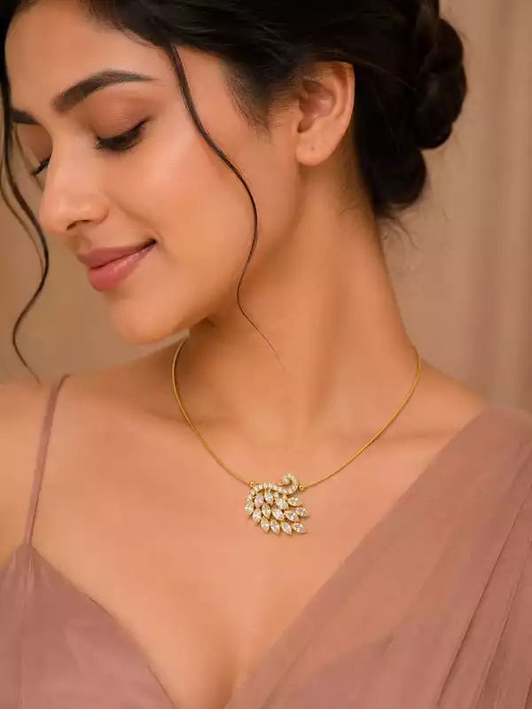 Crystal Swan Invisible Thread Necklace
