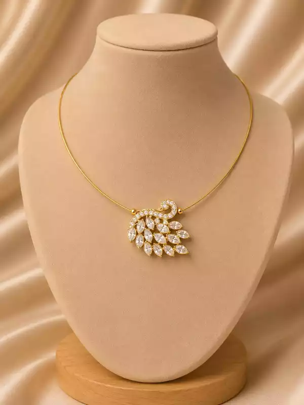Crystal Swan Invisible Thread Necklace