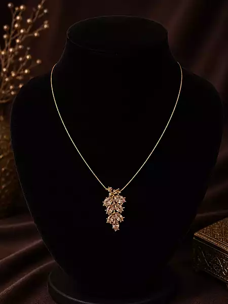 Invisible Thread Crystal Leaf Pendant Necklace