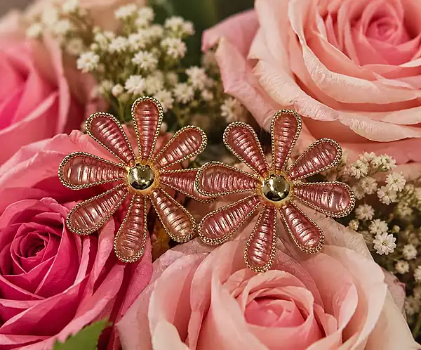 Dusty Pink Bloom Stud Earrings