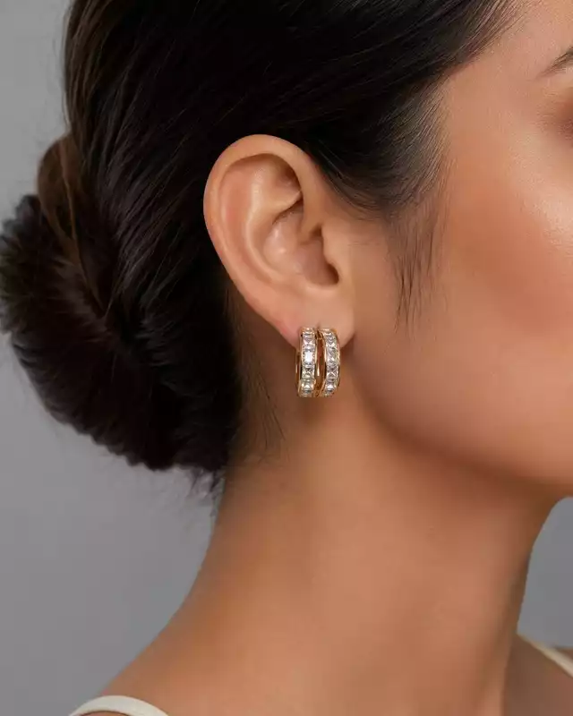 Crystal Luxe Double Hoop Earrings