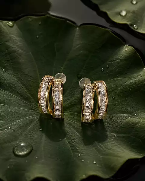 Crystal Luxe Double Hoop Earrings