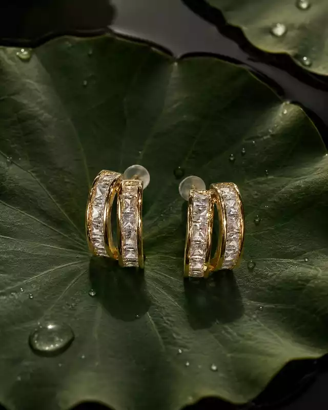 Crystal Luxe Double Hoop Earrings