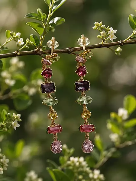 Pastel Multicolor Crystal Drop Earrings