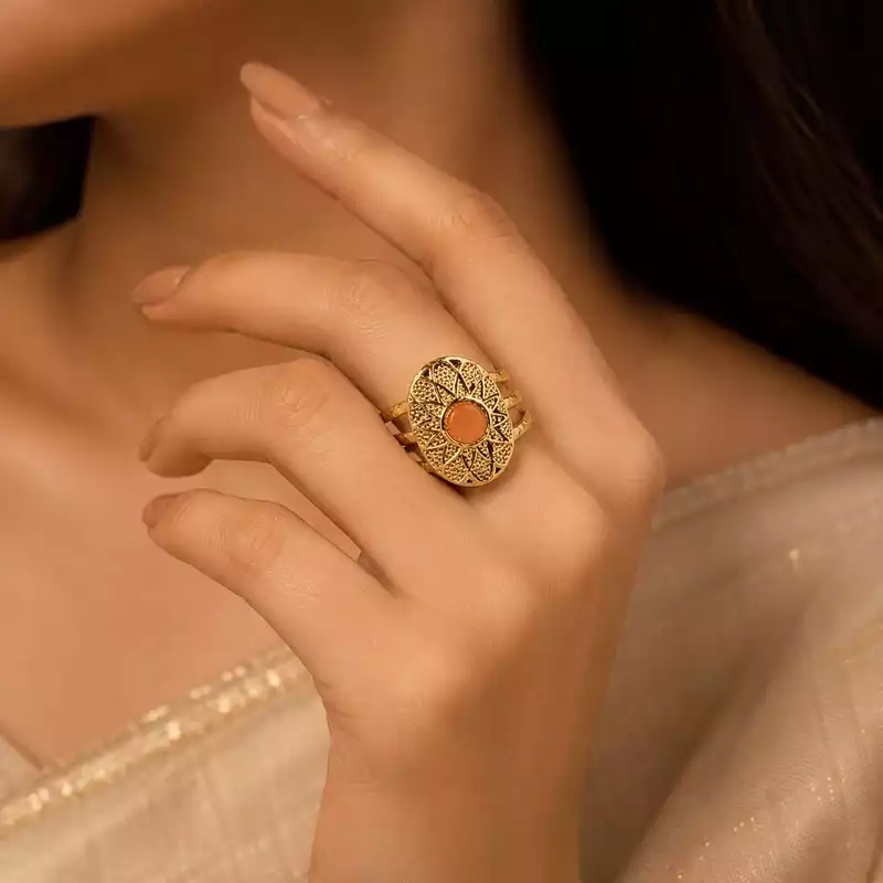 Antique Floral Filigree Statement Ring