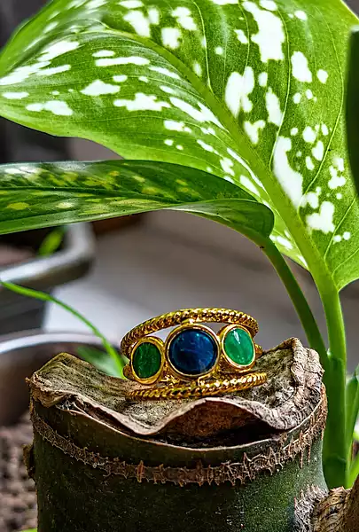 Multicolor Enamel Oval Statement Ring