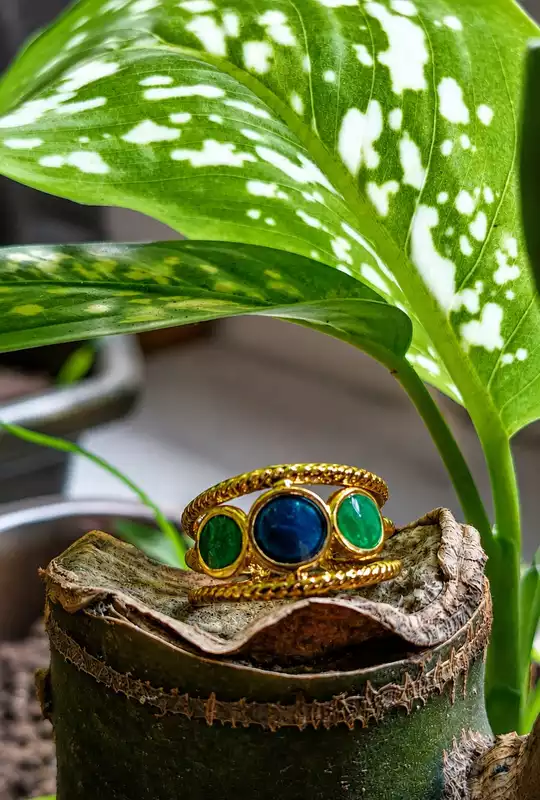 Multicolor Enamel Oval Statement Ring