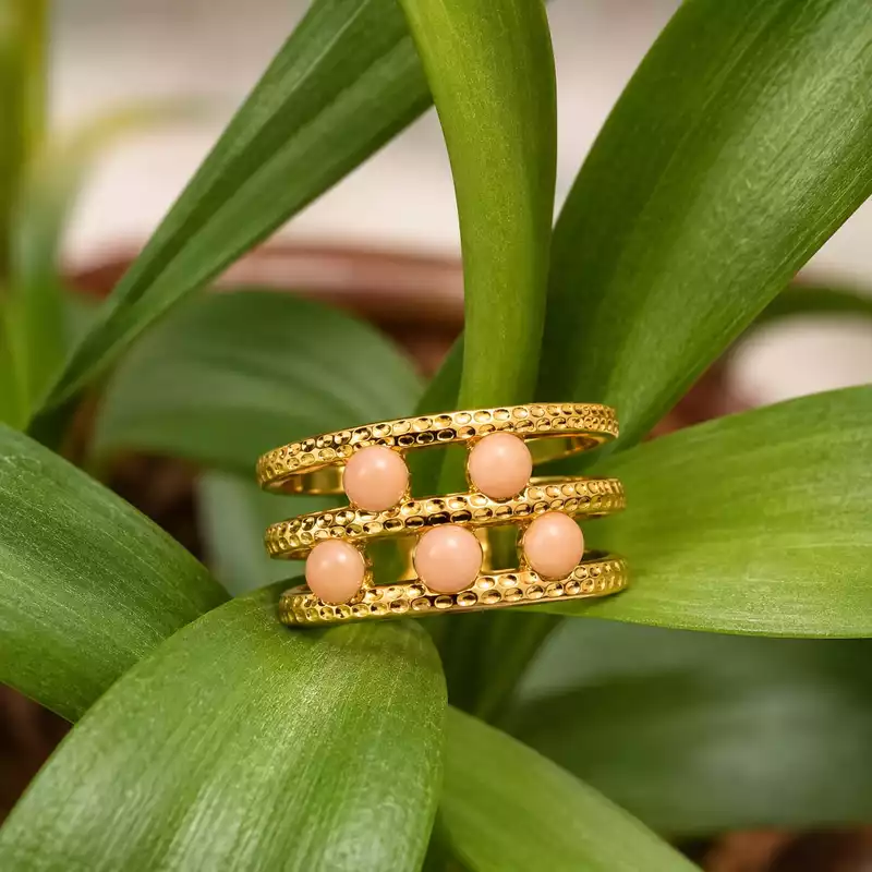 Gold-Tone Multi-Band Circle Open Cuff